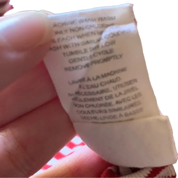 Burt’s Bee’s Baby Women’s Organic Cotton Red/White One  Piece Pajama MEDIUM - Picture 9 of 11